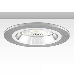 Inbouwframe rond, stijf, aluminium geborsteld, zilver, wit