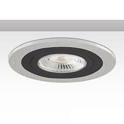 Inbouwframe rond, stijf, aluminium geborsteld, zwart