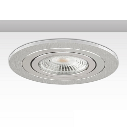 Inbouwframe rond, stijf, aluminium geborsteld
