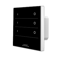 Sys-Pro SingleColor recessed touch-remote + DMX output, 3 zones, 230V, black