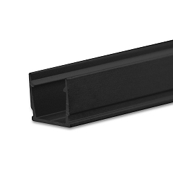 LED surface mount profile SURF10, aluminium, 200cm, black RAL 9005