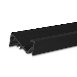 LED surface mount profile FURNIT6 S for furniture mounting, 42� tilted, aluminium, 200cm, black RAL 9005