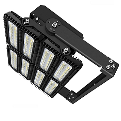 Strijklicht FLOOD 900W asymmetrisch, instelbaar IP66, zwart dimbaar