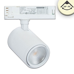3-fase spot 42W - 20�-70� ON-OFF schakelbaar, focusseerbaar, cardanisch draaien IP20, wit mat 