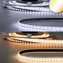 Volledig gesiliconiseerde ledstrip CRI923/950-FLEX 3-polig, Tunable White, waterdicht, met lensoptiek wit