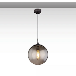 Pendelarmatuur INFINITY SMOKY GLASS 25 1-vlams, rond E27 IP20, zwart dimbaar