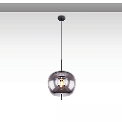 Pendelarmatuur INFINITY SMOKY GLASS 30 1-vlams E27 IP20, zwart dimbaar