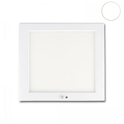 outdoor ceiling luminaire SLIM 18MM SQUARE PIR square, with sensor, with motion detector IP52, white 