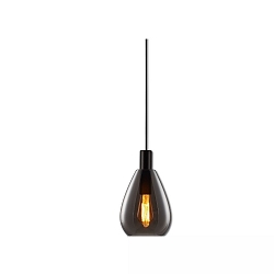 Pendelarmatuur INFINITY SMOKY GLASS met open kabel, 2-polig E27 IP20, zwart dimbaar