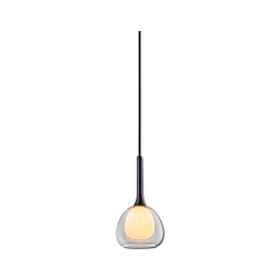 Pendelarmatuur INFINITY CLEAR/BLACK GLASS met open kabel, 2-polig E14 IP20, zwart dimbaar