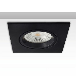 Inbouwframe GU10/MR16 hoekig, met lamphouder, zwart