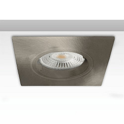 Inbouwframe GU10/MR16 hoekig, met lamphouder, aluminium geborsteld