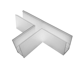 T-connector CORNER 90� HORIZONTAL - TRACK48 SURFACE ge�soleerd, mechanisch, horizontaal, wit
