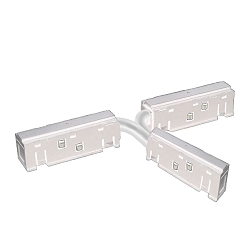T-connector FLEXIBLE - TRACK48 elektrisch, 4-polig, instelbaar, universeel, wit