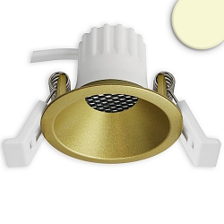 recessed spotlight BACK45 round, set back IP20, gold dimmable