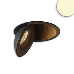 recessed luminaire SPHERE swivelling, rotatable IP54, black dimmable 10W 500lm 2700K CRI 90-100