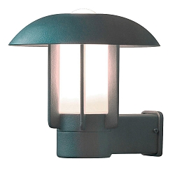 Wandarmatuur voor buitenshuis HEIMDAL E27 IP44, opaal, zilver