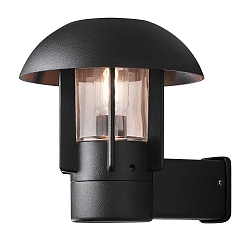 Wandarmatuur voor buitenshuis HEIMDAL E27 IP44, zwart, transparant