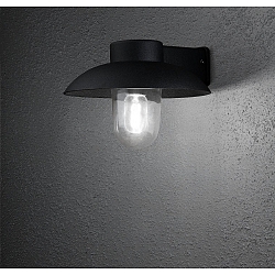 Wandarmatuur voor buitenshuis MANI E27 IP44, zwart, transparant