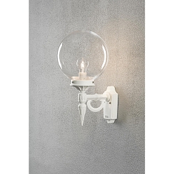 Wandarmatuur voor buitenshuis ORION E27 IP23, transparant, wit