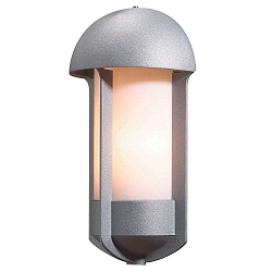 Wandarmatuur voor buitenshuis TYR E27 IP23, opaal, zilver