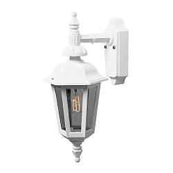 Wall luminaire PALLAS DOWN SMALL, height 42cm, E27 max. 60W, white aluminium / smoked acrylic glass