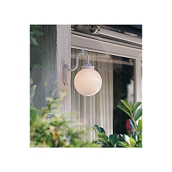 Wandarmatuur voor buitenshuis ARCTURUS E27 IP23, opaal, wit
