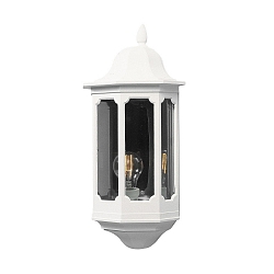 Wall luminaire PALLAS, E27 max. 100W, white aluminium / smoked acrylic glass