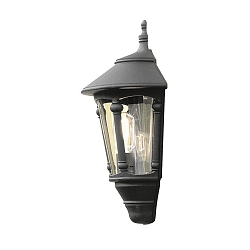 Wandarmatuur voor buitenshuis VIRGO halfrond E27 IP23, rookkleuren, zwart