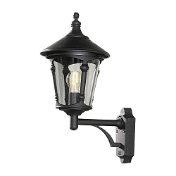 Wall luminaire VIRGO, E27 max. 100W, black aluminium / smoked acrylic glass