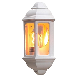 Wandarmatuur voor buitenshuis CAGLIARI E27 IP43, transparant, wit