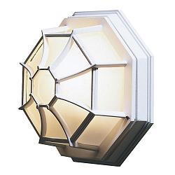 Wall or ceiling luminaire, IP23, E27 max. 60W, white aluminium / frosted acrylic glass