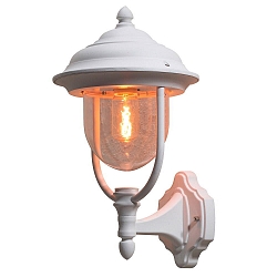 PARMA outdoor wall luminaire UP, E27 max. 75W, white aluminium / clear acrylic glass