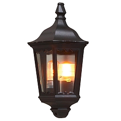 Outdoor wall luminaire FIRENZE, E27 max. 100W, black aluminium / clear glass