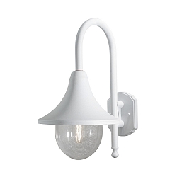 Outdoor wall luminaire BARI, E27 max. 75W, white aluminium / clear acrylic glass