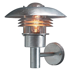 Outdoor wall luminaire MODENA UP BIG, E27 max. 60W, galvanised steel / clear glass