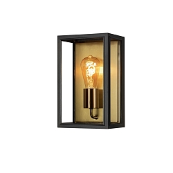 Wandarmatuur voor buitenshuis CARPI E27 IP44, messing, zwart dimbaar