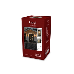 Wandarmatuur voor buitenshuis CARPI E27 IP44, messing, zwart dimbaar