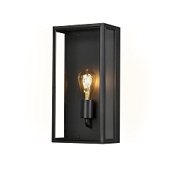 Wandarmatuur CARPI E27 IP44, zwart dimbaar