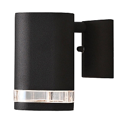 Wandarmatuur voor buitenshuis MODENA met reflector GU10 IP44, zwart, transparant