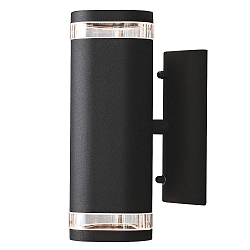 Outdoor wall spot MODENA UP/DOWN SINGLE, 2x GU10 max. 35W, black aluminium / clear acrylic glass