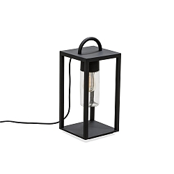 Vloerarmatuur BOLOGNA E27 IP44, zwart, transparant
