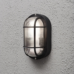 Wand- en plafondarmatuur ELMAS E27 IP44, zwart