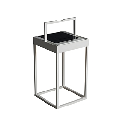 LED solar-/USB-lantern PORTOFINO, IP54, 2.2W 2700/3000K 180lm, dimmable, with twilight sensor + wall mount, white