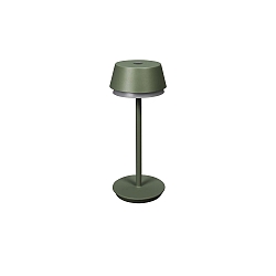 Tafellamp op batterijen LYON met USB-aansluiting, CCT Switch, RGB, met aanraakdimmer IP54, groen, grijs dimbaar