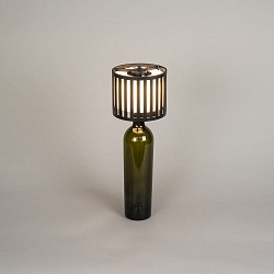 battery table lamp BOTTLE with USB connection, with touch dimmer IP54, black dimmable