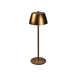 Tafellamp op batterijen EZE USB IP54, koper, mat