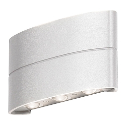 LED outdoor wall luminaire CHIERI, IP54, Up/Down, 6 LEDs, 8W 3000K 400lm, white aluminium / clear glass