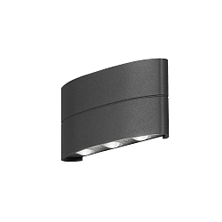 LED outdoor wall luminaire CHIERI, IP54, Up/Down, 6 LEDs, 8W 3000K 400lm, anthracite aluminium / clear glass