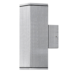 Outdoor wall luminaire MONZA, with double cone of light, 2x GU10 max. 35W, anodised aluminium / clear glass